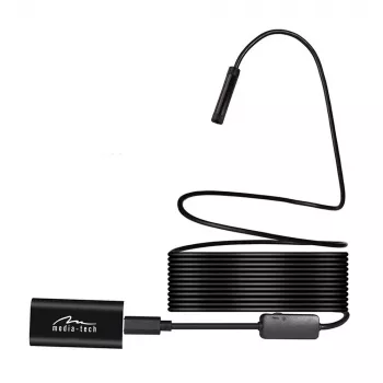 WiFi endoskopas MEDIA-TECH MT4099, 8 mm zondas, 5 m kabelis, IP67, 1280×720@30fps, 70° matymo kampas, 800 mAh baterija