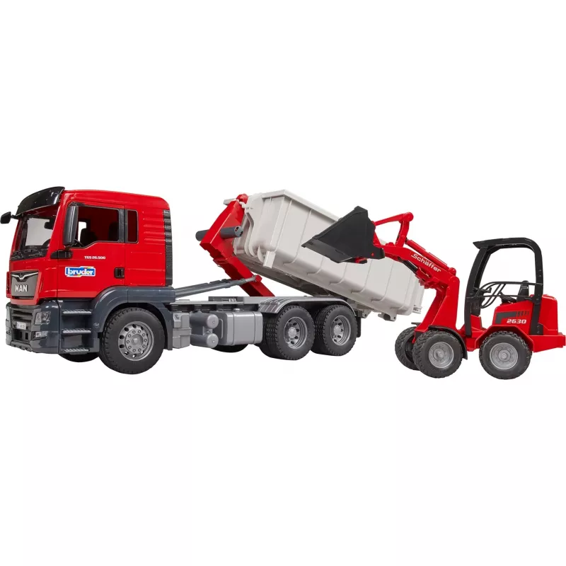 Sunkvežimio ir vikšrinio transporto rinkinys BRUDER MAN TGS Truck Daugiaspalvis