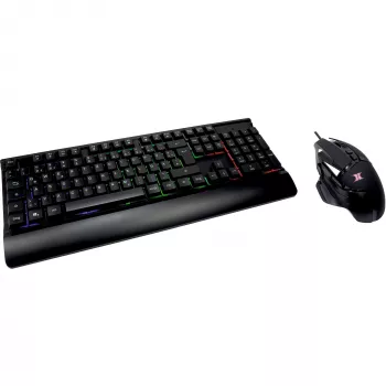 Laidinis žaidimų klaviatūros ir pelės rinkinys INTER-TECH KC-3000 RGB foninis apšvietimas, USB jungtis