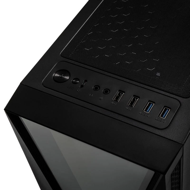 Kolink VOID RGB bokšto korpusas juodas LED ventiliatorius langas dulkių filtras PC E