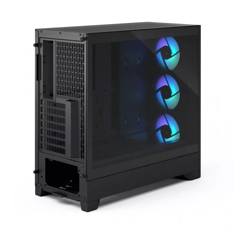 Fractal Design Pop 2 Air Juoda Solid vidutinio dydžio kompiuterio korpusas — ATX palaikymas, 3x 120 mm priekiniai ventiliatoriai, 2,5/3,5 colio diskų nišos, 215×481×462 mm