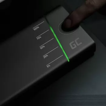Nešiojama baterija „Green Cell PowerPlay Ultra“ 26800 mAh, 128 W išvestis, „Quick Charge 3.0“, 2× USB‑C, 2× USB‑A, grafitas
