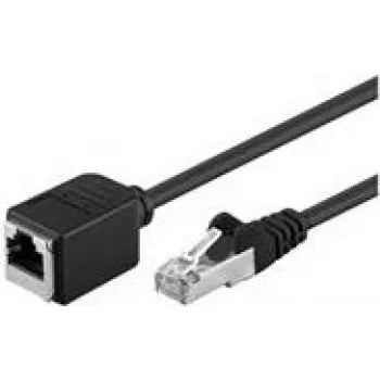 Goobay CAT 5e prailginimo kabelis F/UTP, juodas, 2 m – varinė medžiaga, RJ45 kištukas (8P8C) RJ45 lizdas (8P8C) (73388)