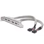 Lizdo laikiklio kabelis USB 2.0 HighSpeed Type 2xIDC (5pin)/4xUSB A M/F pilkas 0,25 m