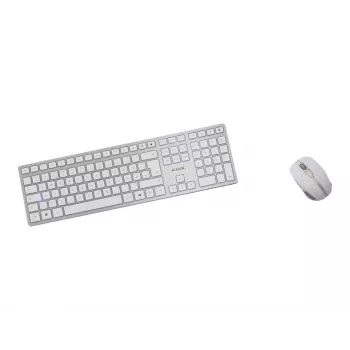 CHERRY DW 9100 plonas klaviatūra Pridedama pelė Universali RF belaidė + Bluetooth čekų, slovakų Sidabrinė