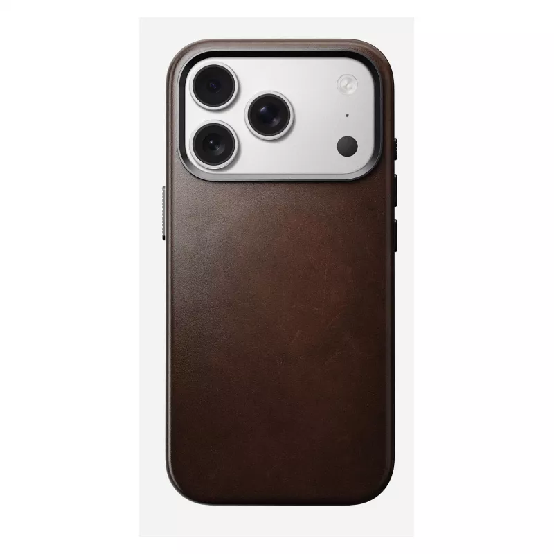 Mobiliojo telefono dėklas Nomad Traditional Leather Case, skirtas iPhone 17 Pro, odinis mikropluoštas, tinka 6,3 colio (16 cm), ruda