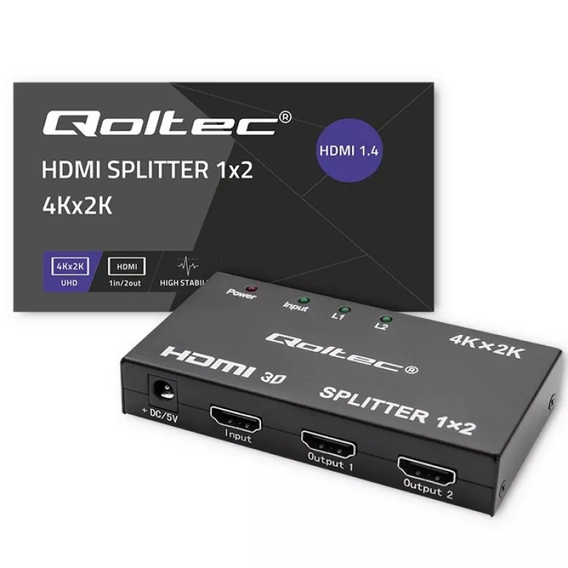 Aktyvus HDMI skirstytuvas 2 x HDMI 4Kx2K, 3,4 Gbps