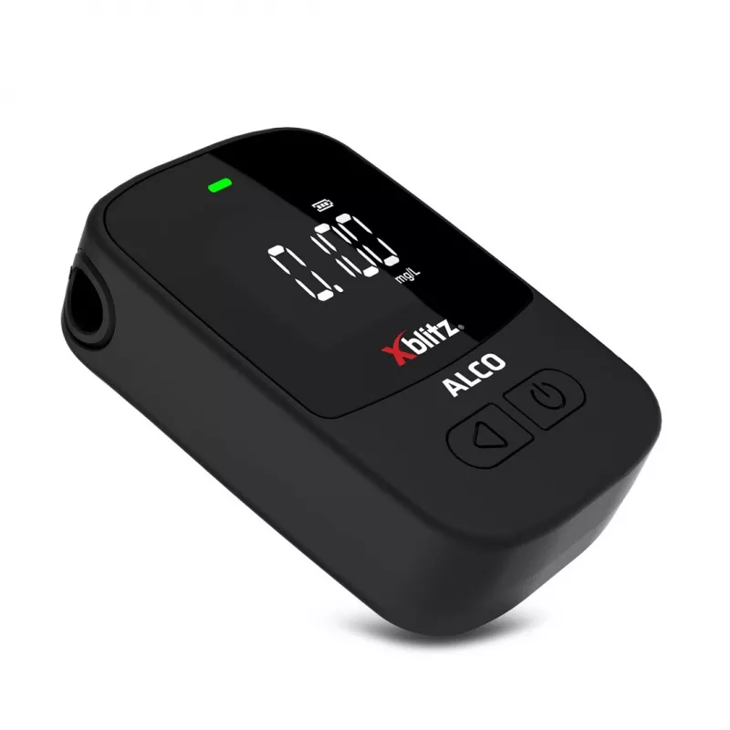 Rankinis elektrocheminis alkotesteris Xblitz ALCO — BAC 0–4%, tikslumas 0,05%, LCD, 5 kandikliai, 2×1,5 V baterijos