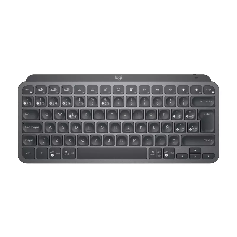 Logitech MX Keys Mini verslui - Klaviatūra - su apšvietimu - Belaidė - Bluetooth LE - QWERTY - Ispanų - Europa - Grafitas (920-010603)