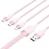USB 2.0 A į 3-in-1 3A laidas Vention CTPPG 1.5M rožinis