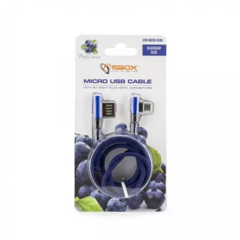Sbox USB->Micro USB 90 M/M 1,5 m USB-MICRO-90BL mėlynių mėlyna