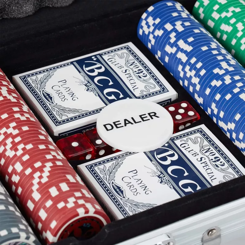 Extralink Set DO Pokera Premium 300 žetonų 2 kaladės ir kauliukai dėkle