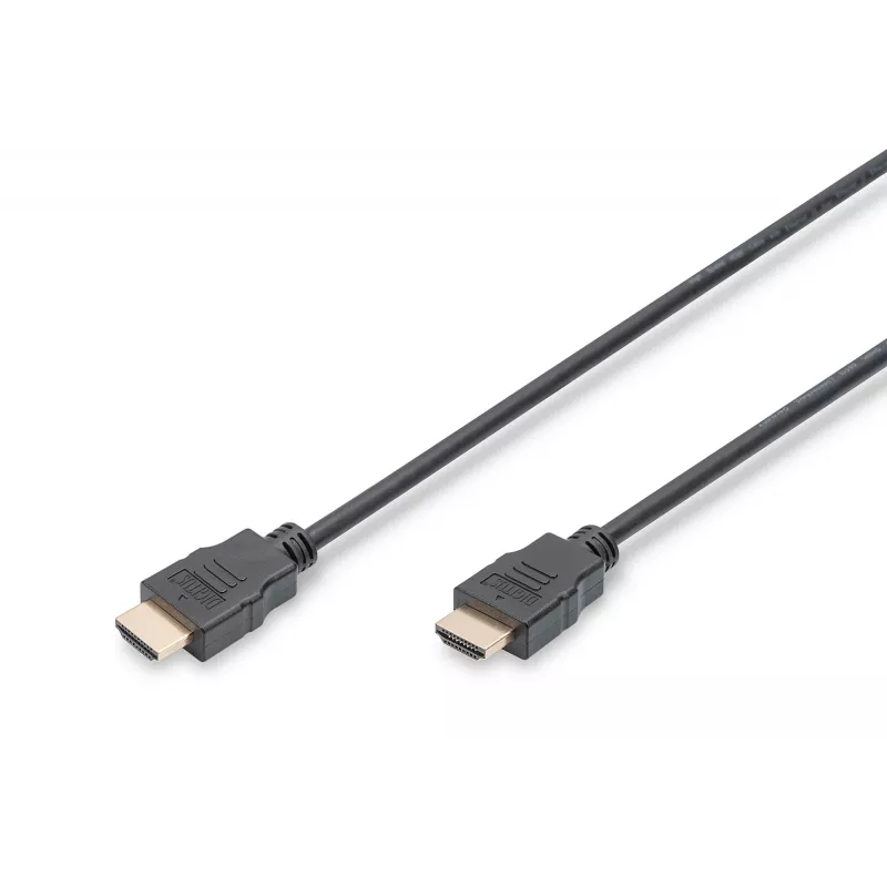 Assmann HDMI didelės spartos jungiamasis kabelis. A tipo M/M. 5,0 m. su Ethernet. buvęs HDMI 1.4. UL. juodas. auksinis (AK-330114-050-S)