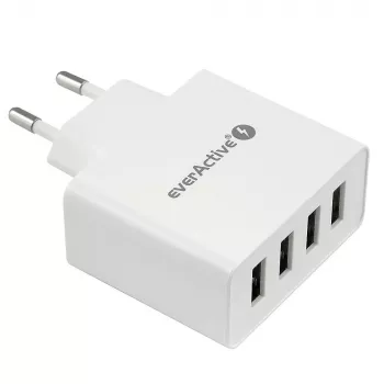 everActive telefono įkroviklis SC400 su 4 USB prievadais, bendra 5A išvestis, baltas