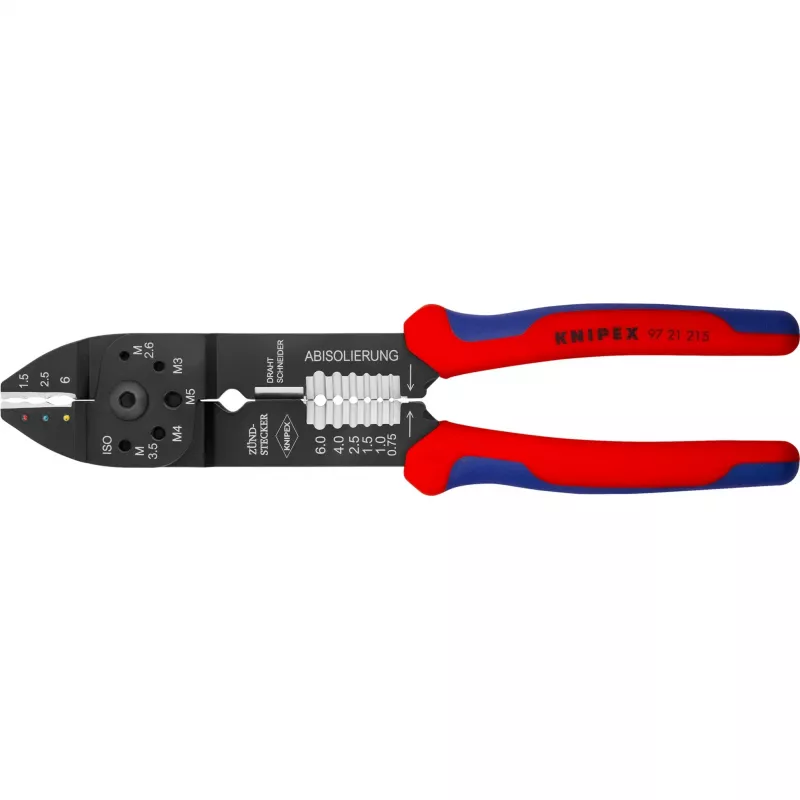 Knipex 97 21 215 kabelių presavimo įrankis Presavimo įrankis Juoda, Mėlyna, Raudona
