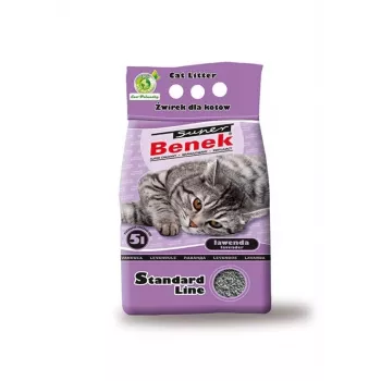 Sulipantis kačių kraikas Super Benek Certech Super Benek Standard Lavender, 5 L, bentonito granulės, greitai sugeriantis