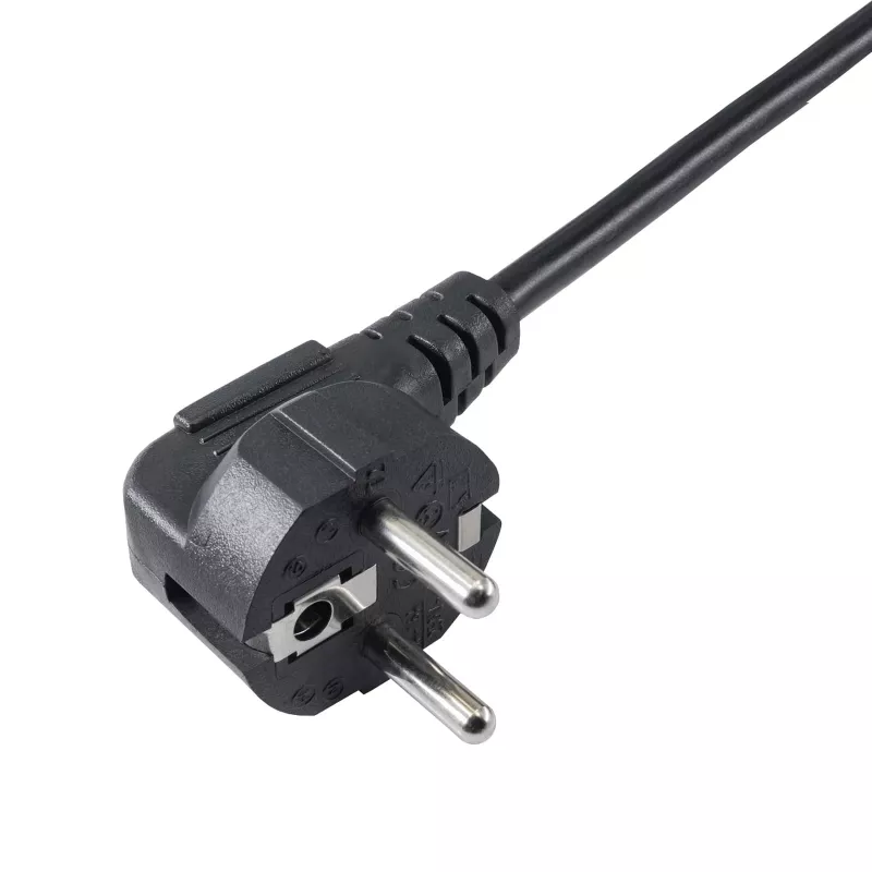 Akyga AK-PC-04A maitinimo skirstytuvo laidas CEE 7/7 į 2x IEC C13, 1,8 m, juodos spalvos