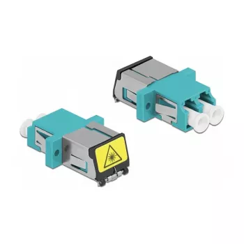 Optinio pluošto adapteris DeLOCK 86900 LC Duplex, moteriška-moteriška, daugiamodė, aqua