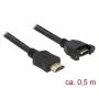 HDMI kabelis DeLOCK 85463 0,5 m A tipo kištukas į lizdą juodas