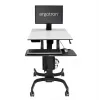 Ergotron WorkFit-C - Vienvietė sėdėjimo-stovėjimo darbo stotis - Multimedijos vežimėlis - Juoda - Pilka - 7,3 kg - 61 cm (24 col.) - 75 x 75, 100 x 100 mm - 360°