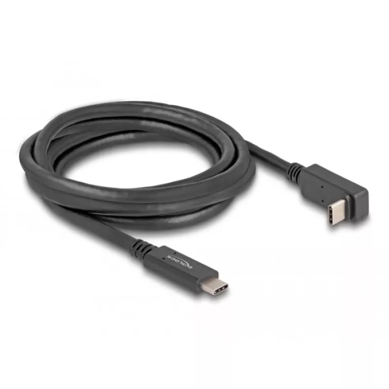 DeLOCK USB laidas USB Type-C kištukas į USB Type-C kištuką kampinis 2 m 5 Gbps 4K PD 60 W