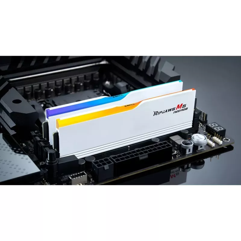 DIMM 64 GB DDR5-6000 (2x 32 GB) Dual-Kit, Memory White, F5-6000J2836G32GX2-RM5NRW, Ripjaws M5 Neo RGB, AMD EXPO