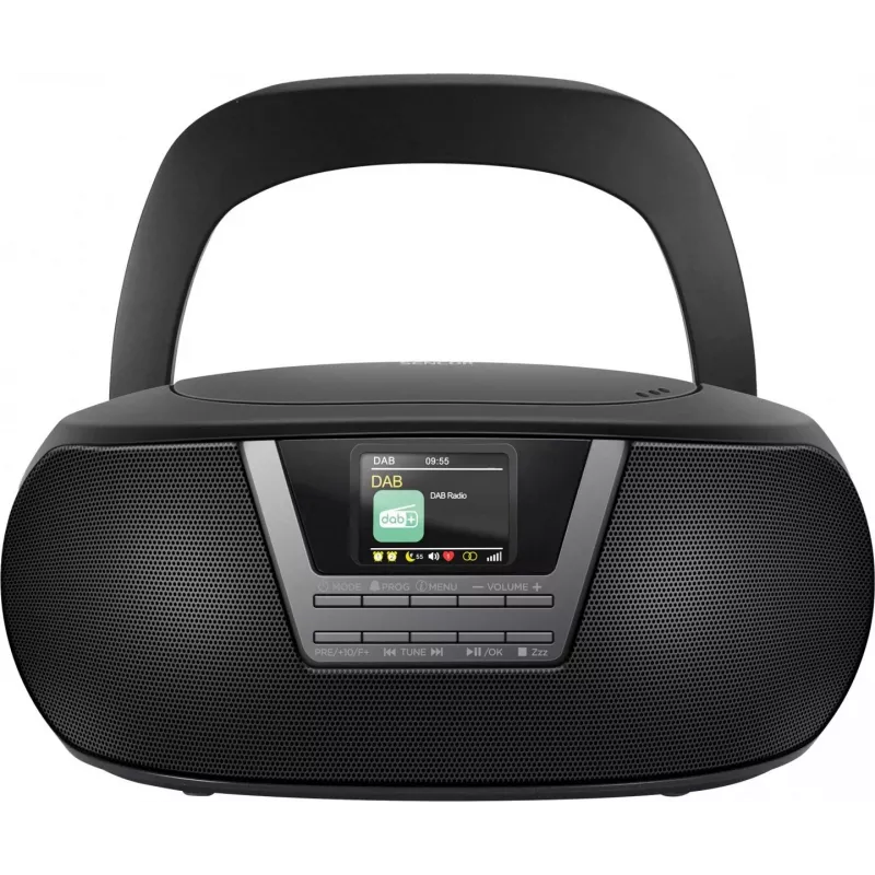 Muzikinė sistema SENCOR SPT6200DB su CD/MP3, USB, Bluetooth 5.3 ir DAB+ imtuvu, 3W RMS, 1,77 colio TFT ekranu
