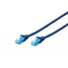 komutacinis kabelis U/UTP Cat.5e PVC 0,5m mėlynas