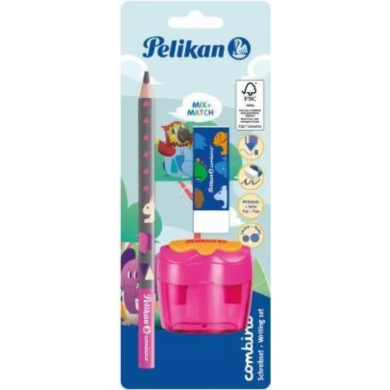 Pelikan mokomasis pieštukas rinkinys Combino BS, Rad., Ansp., rožinis (821612)
