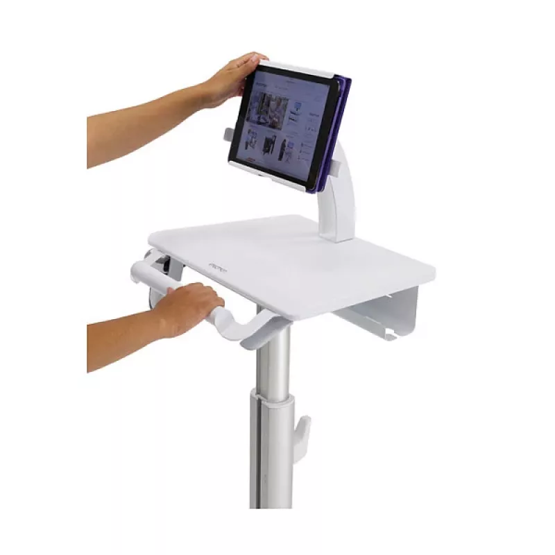 Ergotron Tablet Cart, SV10 - vežimėlis planšetei / klaviatūrai - medicininės paskirties - metalas - balta, aliuminis - ekrano dydis: iki 30,5 cm (iki 12 colių)