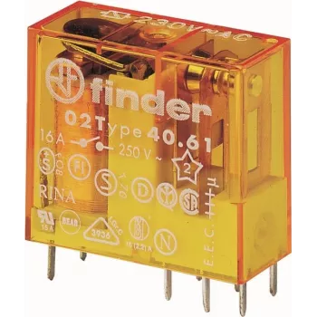 Finder kištukinė / PCB relė su 1 perjungiamuoju kontaktu, skirta 16 A, 230 V kintamosios srovės ritė (406182301000)
