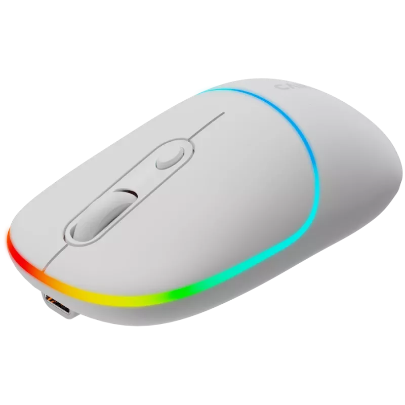 Canyon MW-22 CNS-CMSW22SW pelė – 2 viename Bluetooth/2,4 GHz – optinė – 800/1200/1600 DPI – 4 mygtukai – RGB apšvietimas – įkraunama – sniego balta