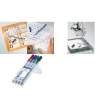 Staedtler Lumocolor correctable M žymekliai, 4 vnt., juoda, mėlyna, žalia, raudona