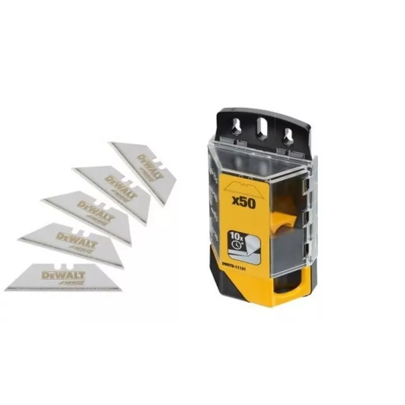 Trapecijos formos peiliukai DeWalt DWHT8-11131 — 50 vnt., volframo karbido antgaliai