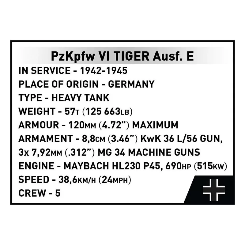 Statybinis rinkinys Cobi PzKpfw VI Tiger Ausf. E – Executive Edition, 8000 dalių, plastikas, amžius 12+