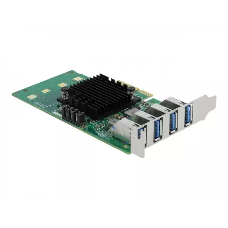 DeLOCK PCI Express x4 kortelė su 4 išoriniais USB 3.0 Quad Channel - žemo profilio forma