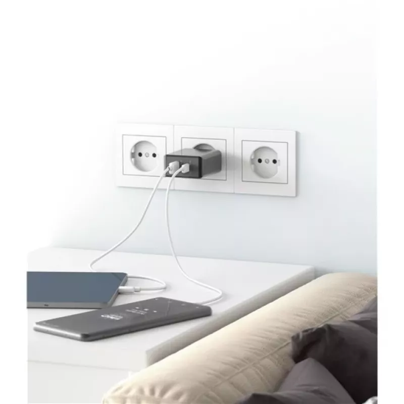 Wentronic 61673 Įkroviklis mobiliesiems įrenginiams Universalus juodas kintamosios srovės greitas įkrovimas patalpose (61673)