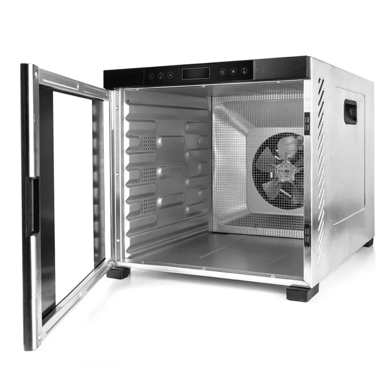 Maisto džiovykle Rommelsbacher DA1050, nerūdijantis plienas, 5 padėklai (10 nerūdijančio plieno dėklų), reguliuojama 35–75 °C, 99 val. laikmatis, 1,6 m² džiovinimo plotas