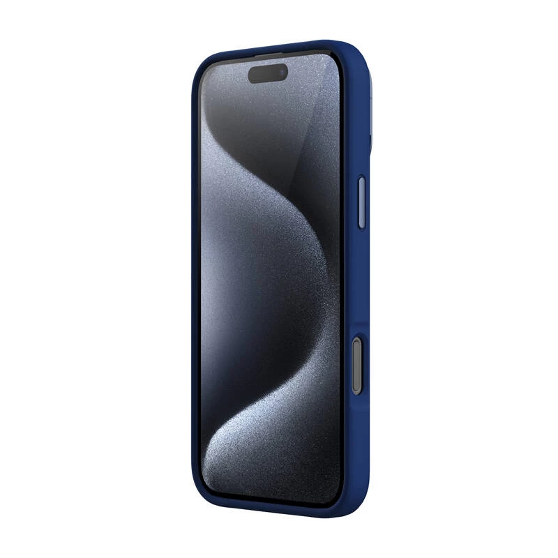 Apsauginis magnetinis dėklas Nillkin LensWing, skirtas Apple iPhone 16 Pro Max — mėlynas, suderinamas su MagSafe, pakeltas kameros kraštas