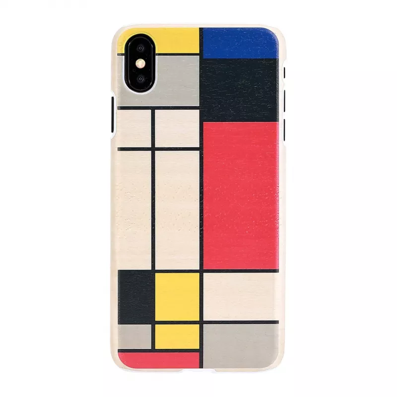 man and wood telefono dėklas, skirtas iPhone XS Max — medinė nugarėlė, baltas rėmelis