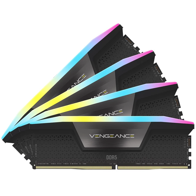 Corsair DDR5 64GB PC 6400 CL32 CORSAIR KIT (4x16GB) VENGEANCE RGB B mažmeninė - 64 GB