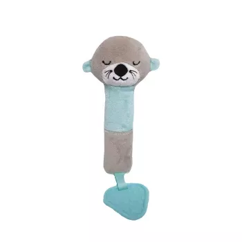 Minkštas garso žaislas TULILO bebras, 17 cm, spalvingas pliušas su girgžduklu