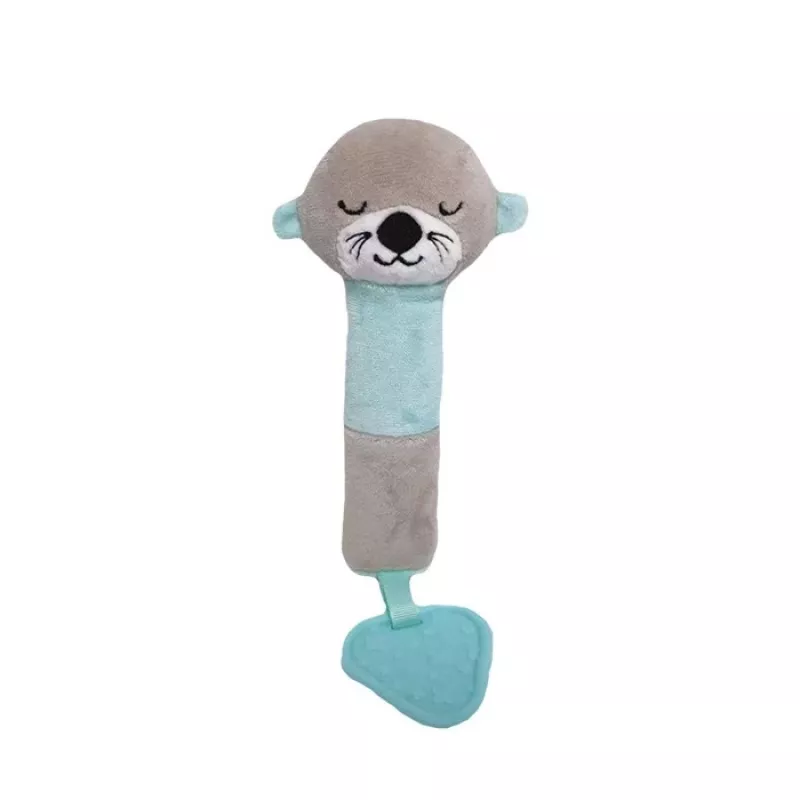 Minkštas garso žaislas TULILO bebras, 17 cm, spalvingas pliušas su girgžduklu