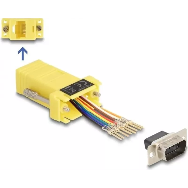 DeLOCK D-Sub 9 kontaktų kištukas į RJ45 lizdą surinkimo rinkinys baltas VGA RJ-45