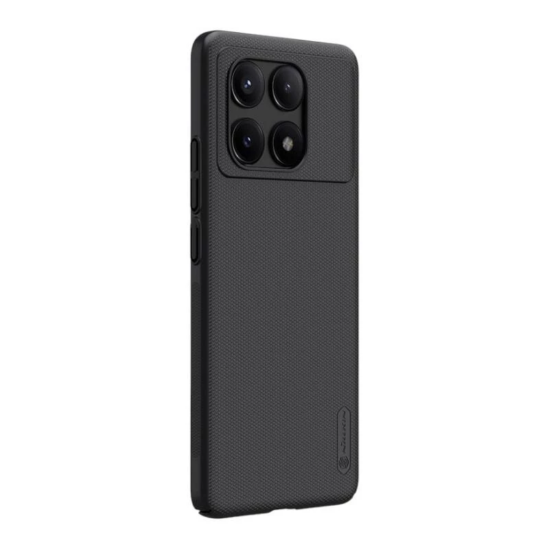 Apsauginis telefono dėklas Nillkin Super Frosted Shield Pro, skirtas Xiaomi Redmi K70E / Poco X6 Pro 5G — juodas, kietas, matinis, neslystantis