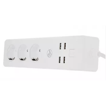 Maitinimo lizdų blokas Tellur 5949087927259 — WiFi išmanusis maitinimo lizdų blokas su 3 AC lizdais ir 4 USB prievadais (4 A)