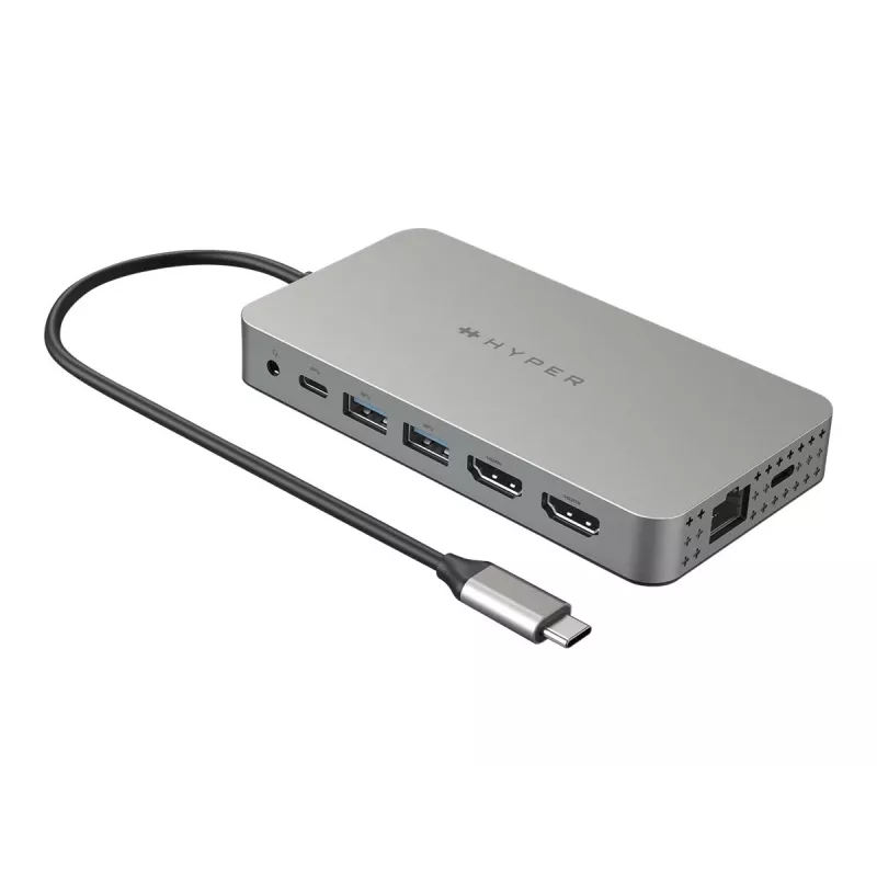 Hyper | HyperDrive Universal USB-C 10-in1 Dual HDMI Mobile Dock | Ethernet LAN (RJ-45) prievadai 1 | HDMI prievadų kiekis 2