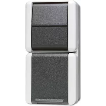 Kištukinis lizdas JUNG 876 W, viengubas, 250 V 16 A, baltas, 75×58×151 mm