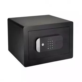 Laisvai pastatomas seifas Yale YSS/250/EB1 — elektroninis ir raktinis užraktas, juodas, 250×300×350 mm