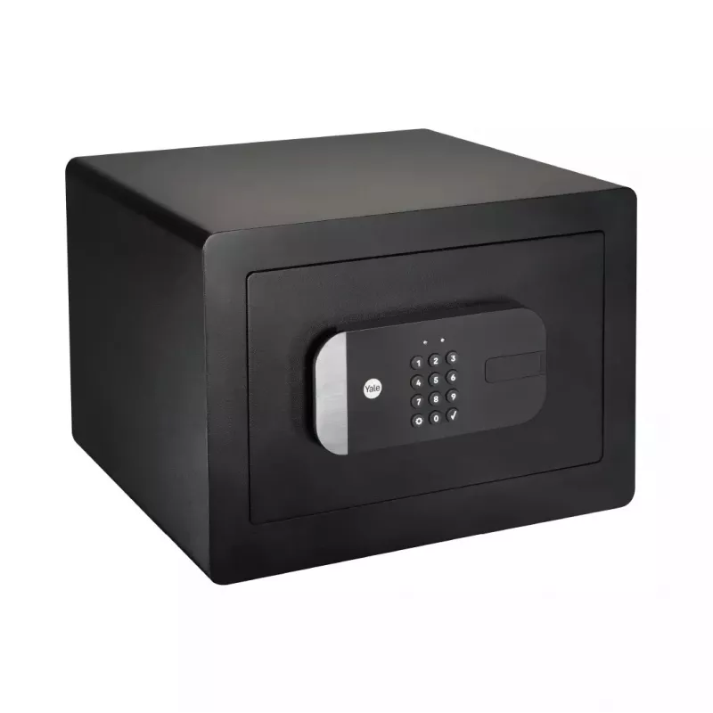 Laisvai pastatomas seifas Yale YSS/250/EB1 — elektroninis ir raktinis užraktas, juodas, 250×300×350 mm